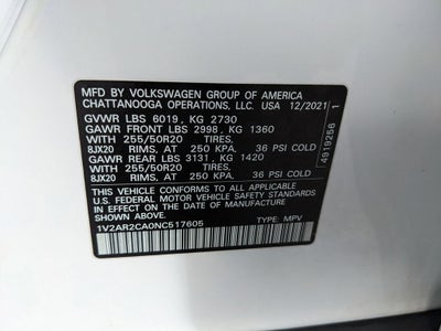 2022 Volkswagen Atlas 3.6L V6 SEL R-Line