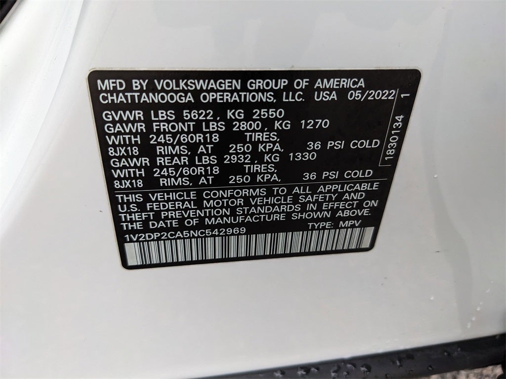 2022 Volkswagen Atlas 2.0T SE