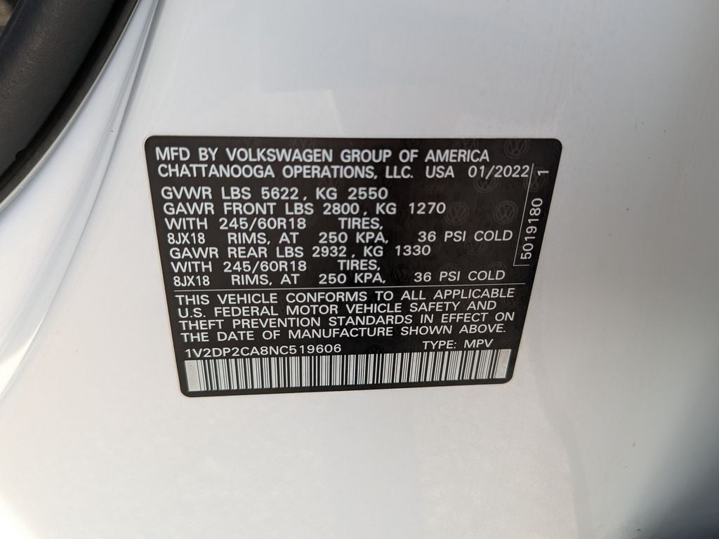 2022 Volkswagen Atlas 2.0T SE