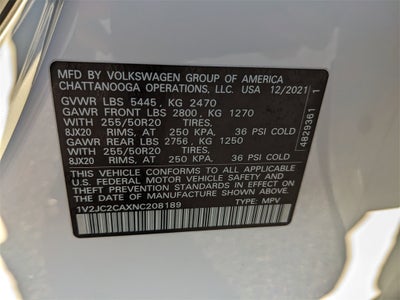 2022 Volkswagen Atlas Cross Sport 2.0T SE w/Technology