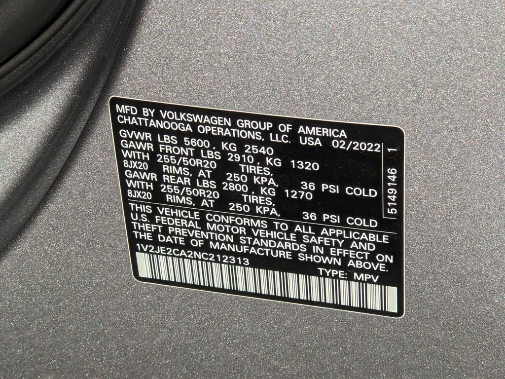 2022 Volkswagen Atlas Cross Sport 3.6L V6 SE w/Technology