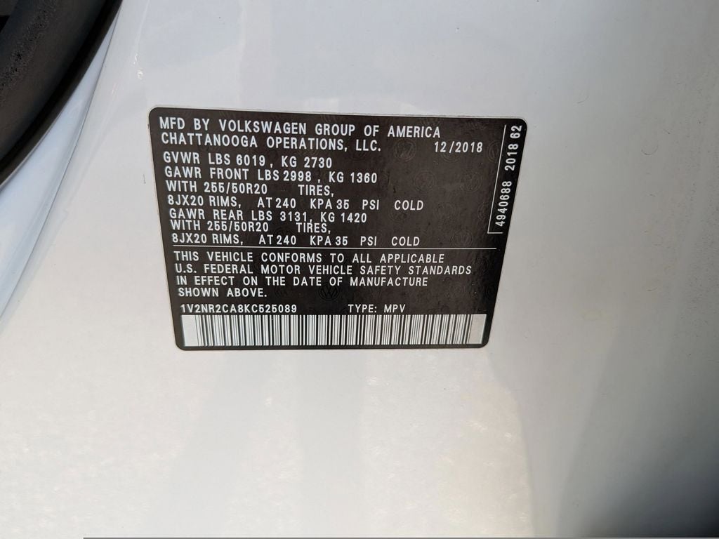 2019 Volkswagen Atlas SEL Premium 4Motion