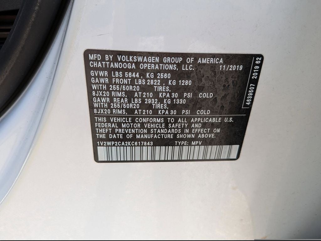 2019 Volkswagen Atlas 2.0T SE w/Technology w/Technology