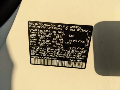 2022 Volkswagen Atlas 3.6L V6 SE w/Technology