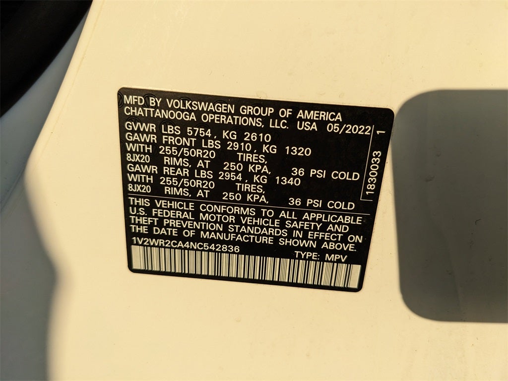 2022 Volkswagen Atlas 3.6L V6 SE w/Technology