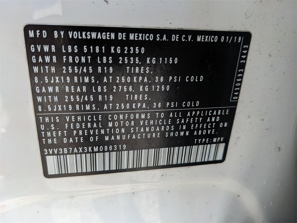 2019 Volkswagen Tiguan 2.0T SEL R-Line