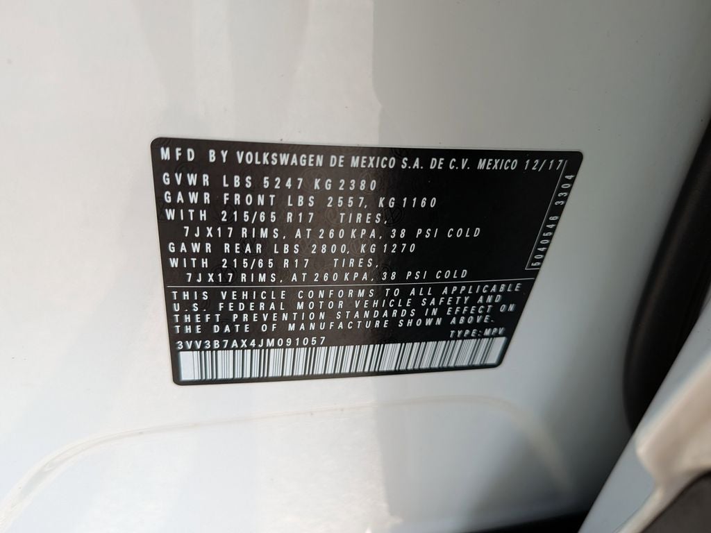 2018 Volkswagen Tiguan 2.0T SE
