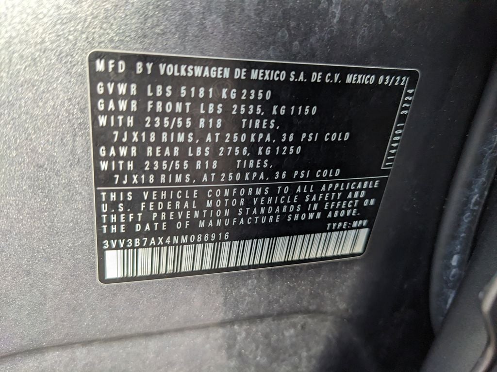 2022 Volkswagen Tiguan 2.0T SE