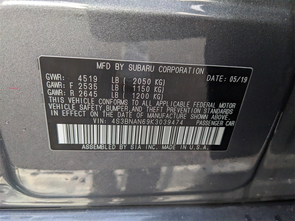 2019 Subaru Legacy 2.5i Limited