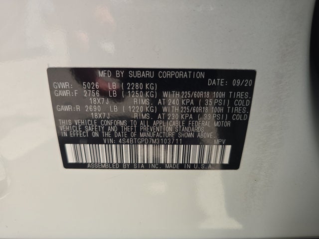 2021 Subaru Outback Touring XT