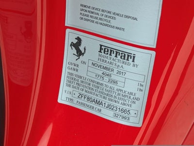 2018 Ferrari 488 Spider Base